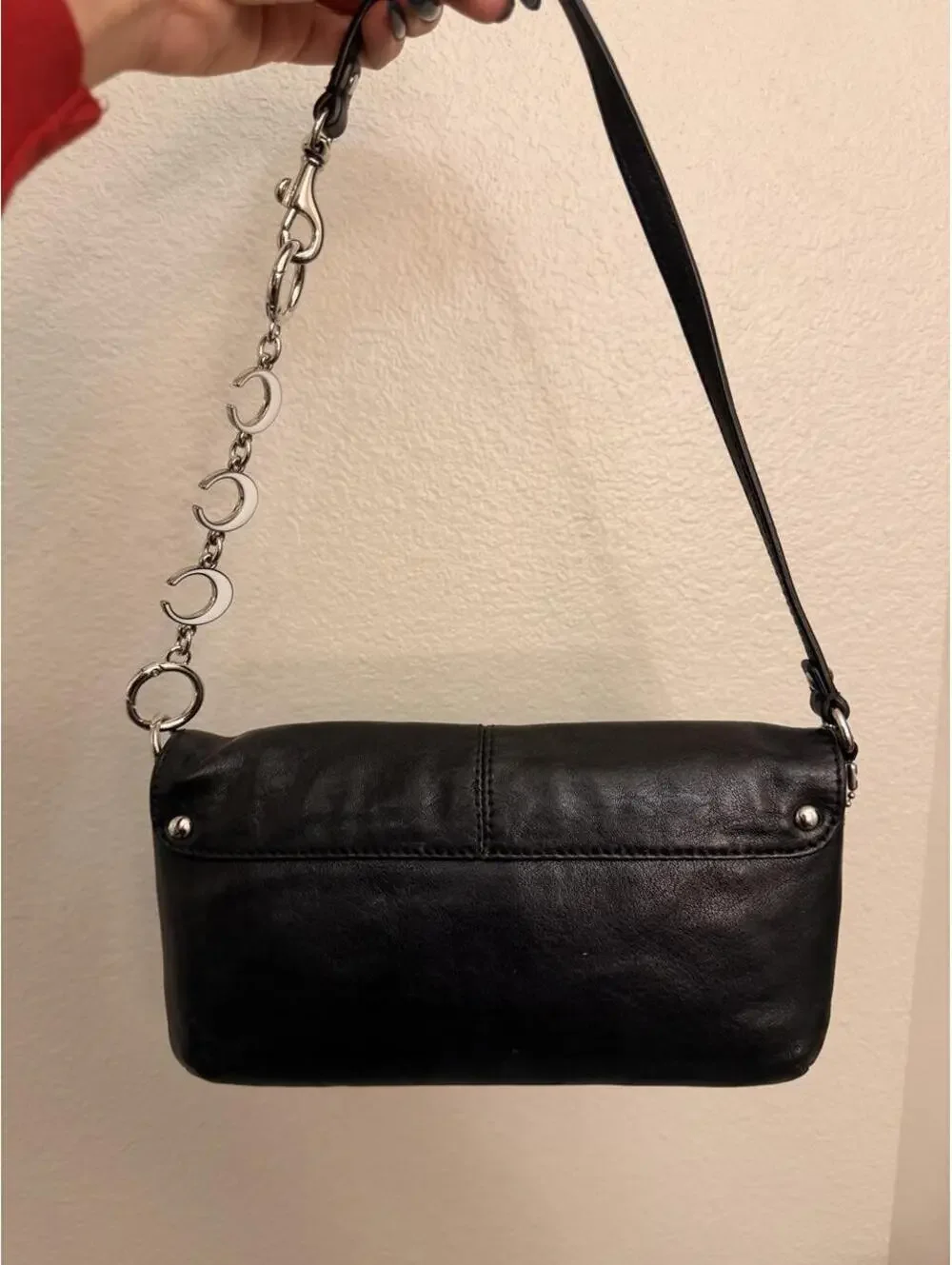 Black Leather Coach Wristlet